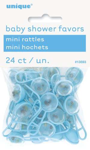 Blue Baby Rattles - 24 pk - Click Image to Close